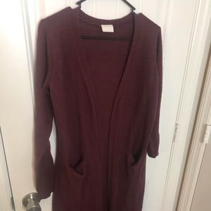 Longline Burgundy Sweater/ Duster
